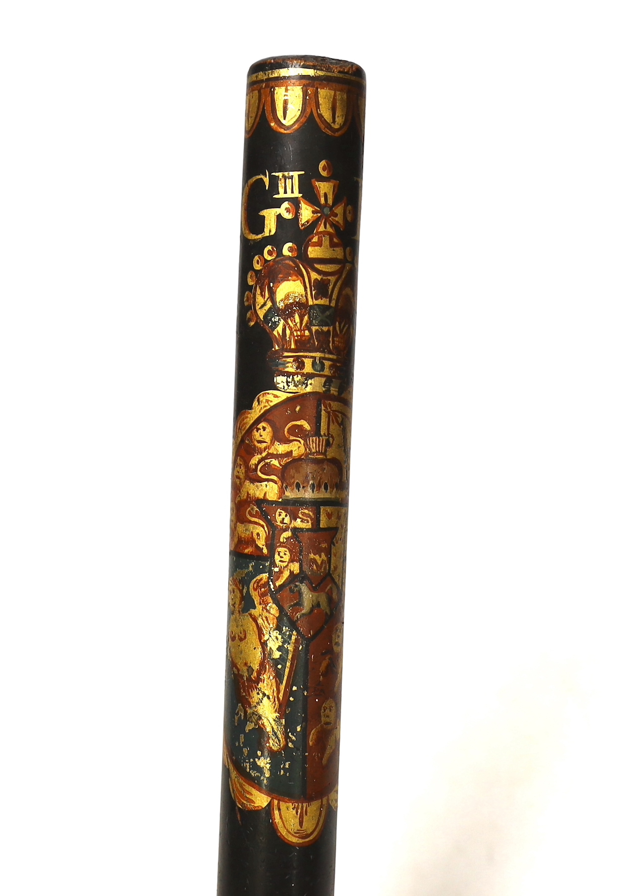 A George III style painted ‘tipstaff’, 31cm